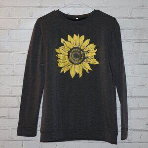 🌻🖤 Sunflower Graphic Sweater · Size Medium